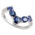 Modern Flanked Diamonds & 1.46ct Blue Sapphire Chevron 'V' Ring Size 7 For Sale - Image 3 of 14