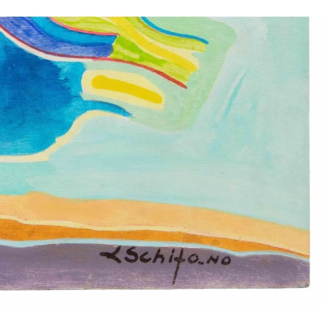 Contemporary Luciano Schifano, On the Sofa, Oil Painting, 1988 For Sale - Image 3 of 5