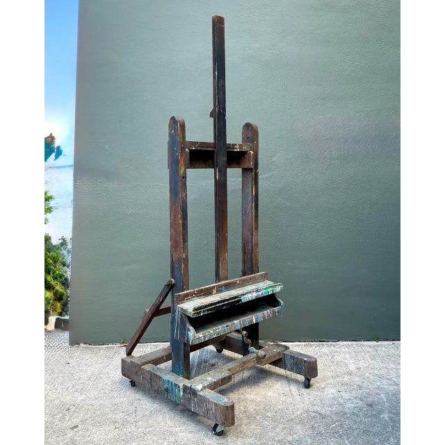 Vintage Rustic Wood Artist Easel For Sale - Image 10 of 12