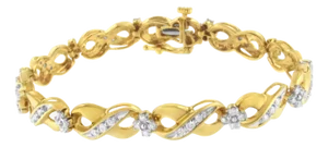10K Yellow Gold Round-Cut Diamond Infinite Love Bracelet