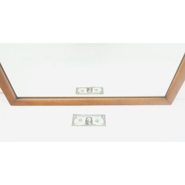 Late 20th Century Large 31x43 Rectangle American Light Walnut Solid Wall Mirror MINT For Sale - Image 5 of 8