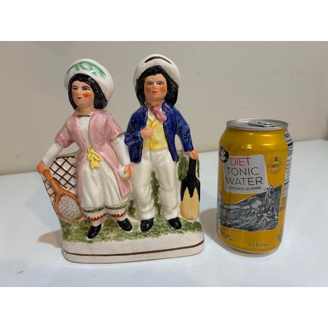 Vintage English Staffordshire Tennis and Cricket Players - Hand Painted Figurines For Sale In Philadelphia - Image 6 of 9