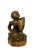 Late 19th Century Antique Wood Hand Carved Burmese Monk Figure With Gilding For Sale