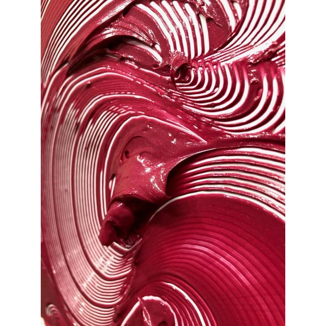 Contemporary Splendid II, Textured Contemporary Painting, Magenta Strokes, Abstract, 2020 For Sale - Image 3 of 4