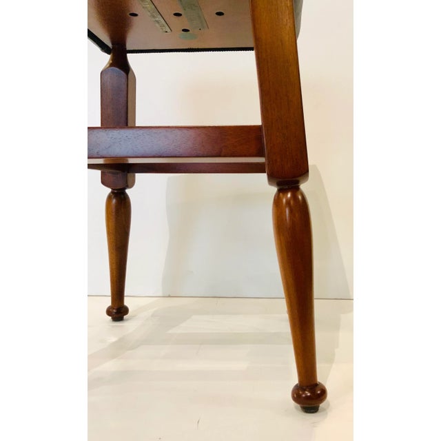 Transitional Black Leather Mayan Footstool For Sale - Image 3 of 4