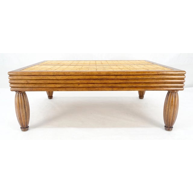 Heavy Solid Angelica Wood Rattan Pull Out Shelves Bowling Pins Shape Legs Mint For Sale - Image 6 of 11