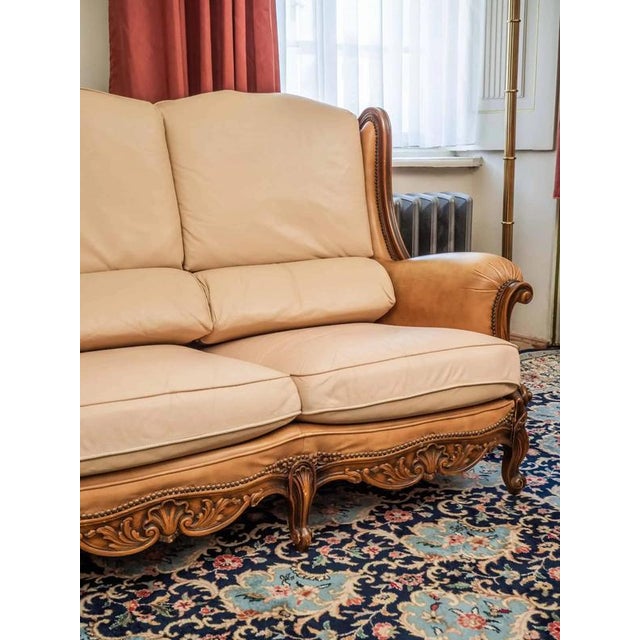 Sofa set made of genuine cowhide from a renowned Italian manufacturer of designer upholstered furniture with a tradition...
