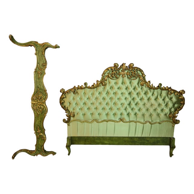 Louis XV Style Bed in Gilded Wood, 1950s For Sale