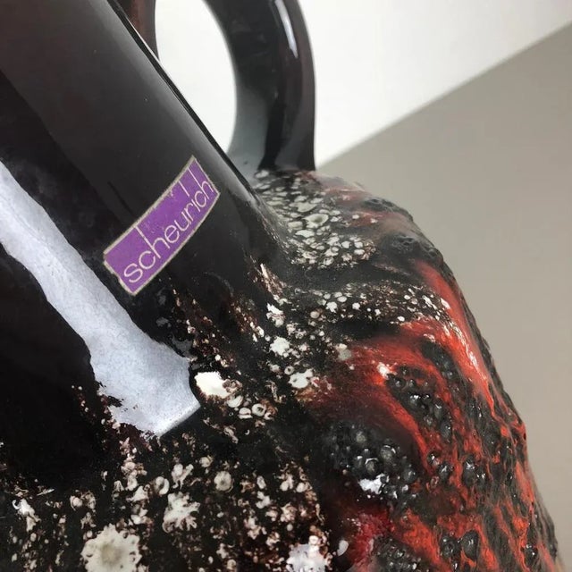 Large Multi-Colored Fat Lava Ceramic Vase from Scheurich, 1970s For Sale - Image 13 of 18