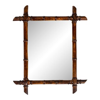 Antique French Faux Bamboo Mirror, Circa 1910 For Sale