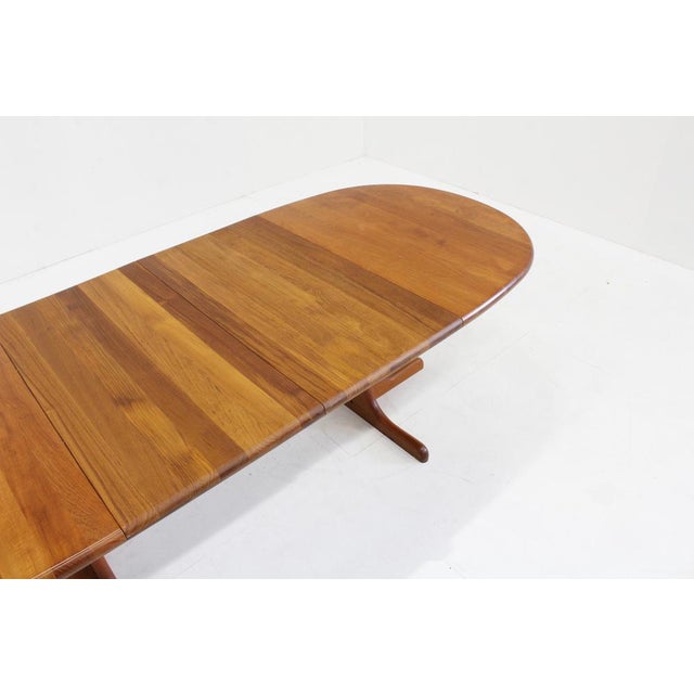 Vintage Danish Oval Extendable Dining Table in Teak, 1960s For Sale - Image 6 of 7