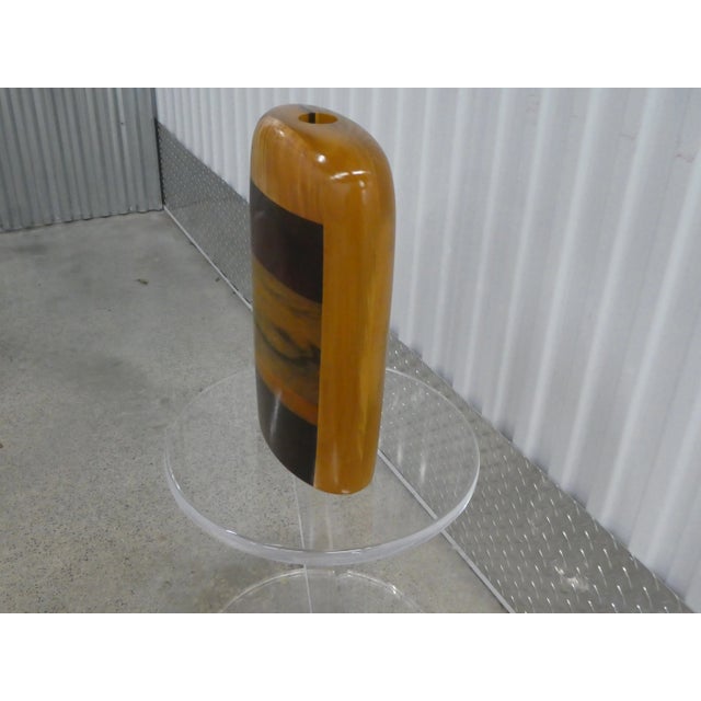 Paul LaMontagne Studio Inlaid Turned Wood Vase For Sale - Image 4 of 9