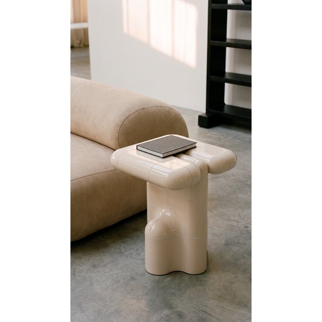 U - 001 Side Table in Cream by Rollo Studio For Sale - Image 6 of 12