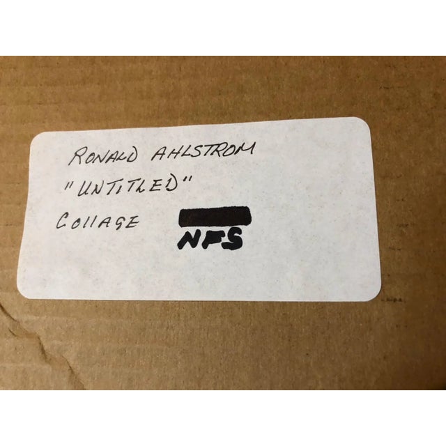 Ronald Ahlstrom, Abstract Mixed Media Torn Paper Collage Pop Expressionist Painting For Sale - Image 4 of 6