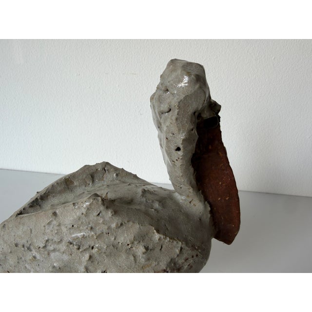 Ceramic Vintage Handmade Studio Pottery Abstract Pelican Sculpture For Sale - Image 7 of 11