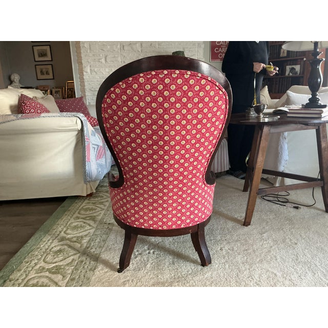 Victorian Mid 19th Century Victorian Upholstered Arm Chair For Sale - Image 3 of 3