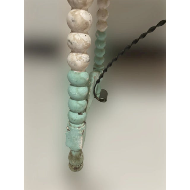 Spanish Side Table with Turned Legs and Iron Stretcher, 1890 For Sale - Image 6 of 8