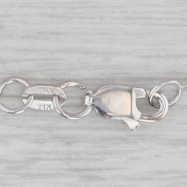 0.40ctw Diamond Pretzel Pendant Necklace 14k White Gold 16" Cable Chain For Sale - Image 4 of 6