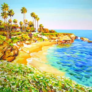 San Diego Beach. California. Original Contemporary Painting by Iryna Kastsova
