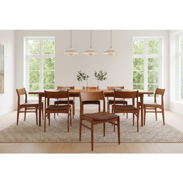 Brown Chair in Teak and Leather by Funder Schmidt & Madsen, 1960s, Set of 4 For Sale - Image 8 of 12