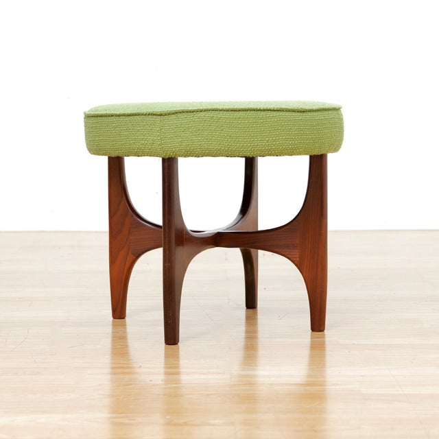 1960s Mid Century Astro Vanity Stool by G Plan in Teak & Green, Attributed For Sale In Los Angeles - Image 6 of 9