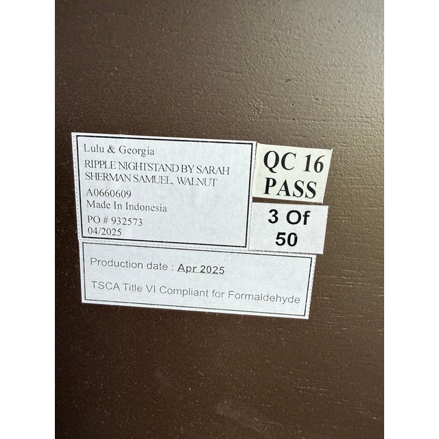 Chocolate Lulu and Georgia by Sarah Sherman Samuel Ripple Nightstand Set of 2 For Sale - Image 8 of 12