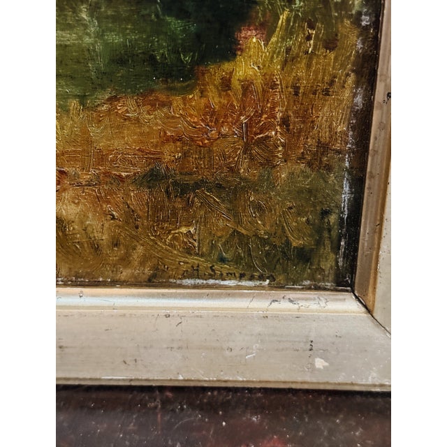 Brown Original Mid Century English Oil Painting by H. Simpson For Sale - Image 8 of 9