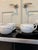 Black Vintage 90s Postmodern Japanese Daniel Hechter Coffee/ Tea Service (For 8) For Sale - Image 8 of 12