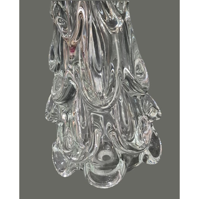Glass Hand Blown Italy Art Glass Clear Christmas Tree 12'' High For Sale - Image 7 of 10