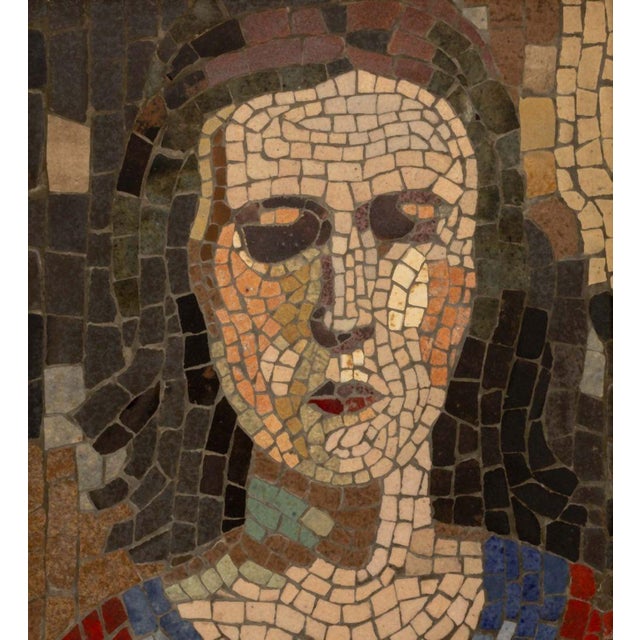 Japanese Taizan Tile Portrait of a Woman Mosaic Panel For Sale - Image 3 of 9