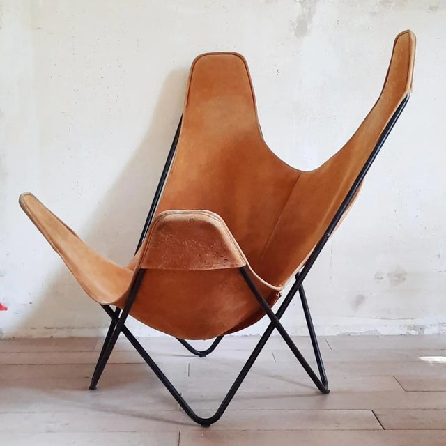 Mid-Century Modern Leather Butterfly Chair, 1970s For Sale - Image 3 of 10