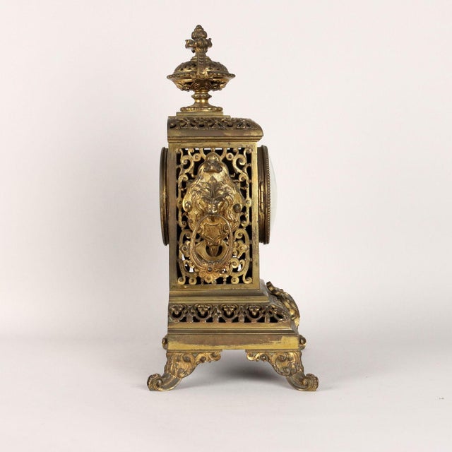 Half Xix Century Gilded Bronze Eclectic Table Clock For Sale - Image 12 of 15