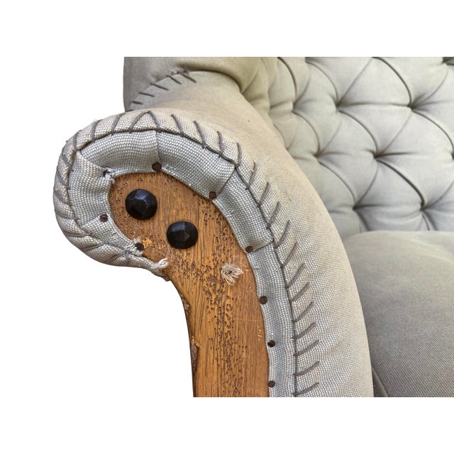 Vintage Deconstructed 19th C. English Wing Settee, Restoration Hardware For Sale - Image 10 of 12
