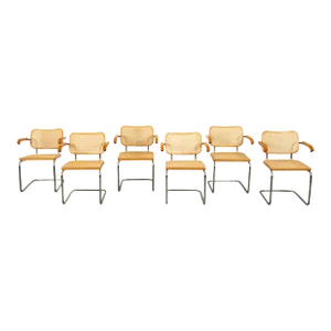 1973 Mid Century Modern Knoll International Marcel Breuer Cesca Chairs- Set of 6