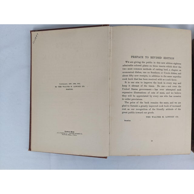 Antique & Vintage American Cookbooks, Lowney's 1912 and Just for Two 1951, Pair For Sale - Image 9 of 12