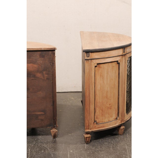 Tan French 1960's Demi Consoles W/ Wire Doors For Sale - Image 8 of 12