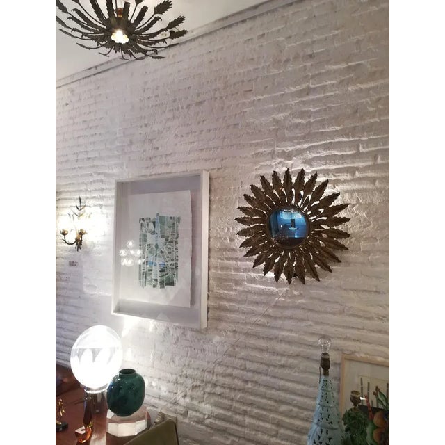 Golden Sun Mirror, 1950s For Sale - Image 9 of 13