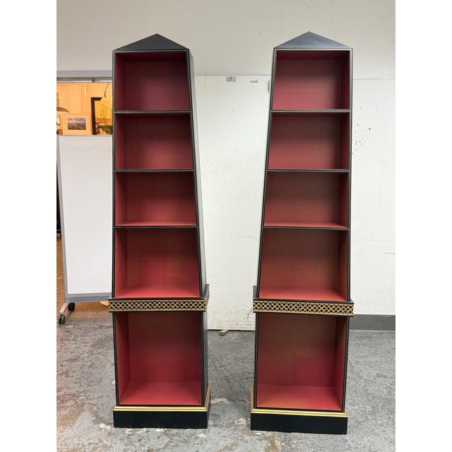 Design Plus Gallery presents a Pair of Pagoda Top Bookshelves from Chelsea House. This two-piece set shows pagoda inspired...