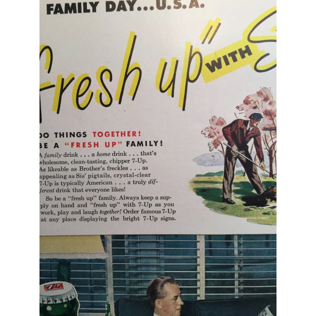 Mid-Century Modern 1946 Vintage SevenUp Ad For Sale - Image 3 of 4