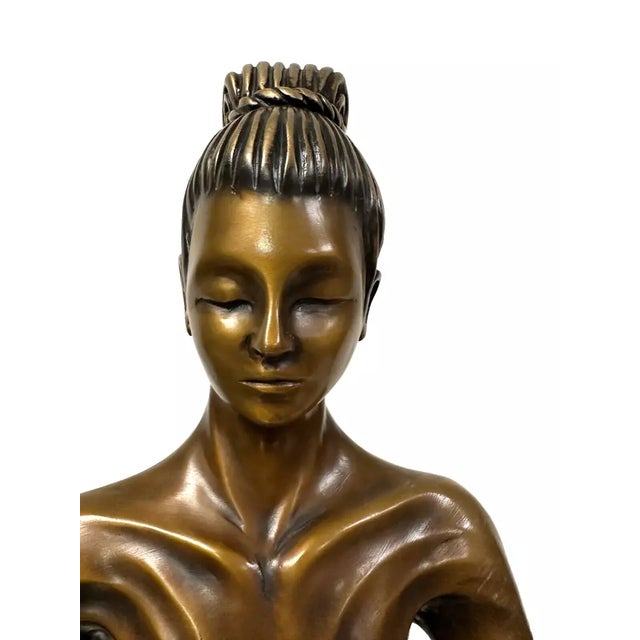2000 - 2009 Kimber Fiebiger Signed Bronze Woman Yoga Tree Pose Sculpture For Sale - Image 5 of 8