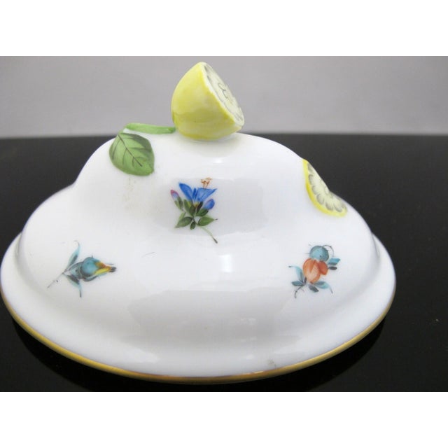 Ceramic Herend Porcelain Mini Tureen Sugar Bowl Jar With Lemon Finial Lid For Sale - Image 7 of 9