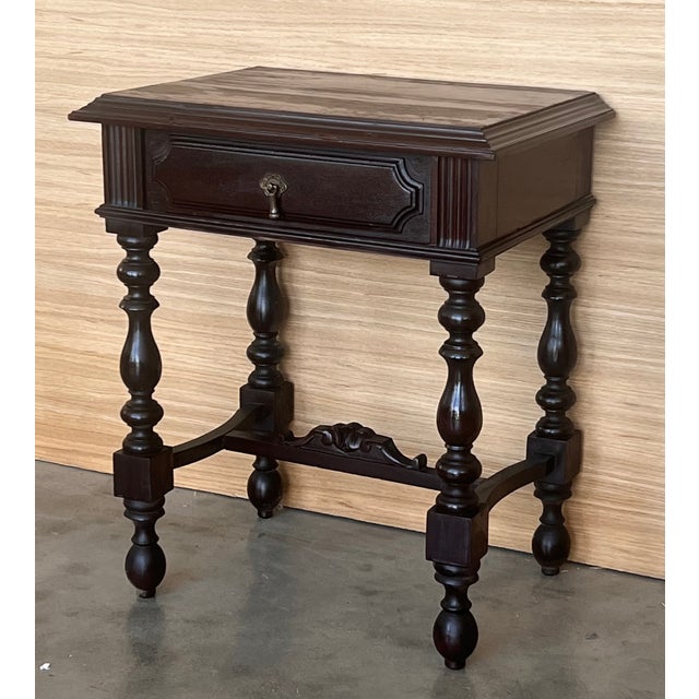 Spanish 20th Pair of Spanish Carved Nightstands With Drawer For Sale - Image 3 of 10