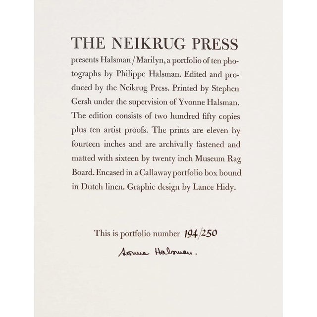 Rare Complete Marilyn Monroe Editioned Portfolio by Philippe Halsman For Sale - Image 4 of 14