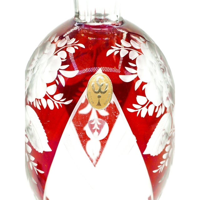 Vintage Bohemian Glass Carafe For Sale - Image 5 of 6