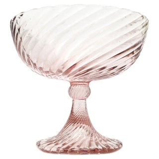Art Deco Bowl on Stand from Ząbkowice Glassworks, Poland, 1970s For Sale