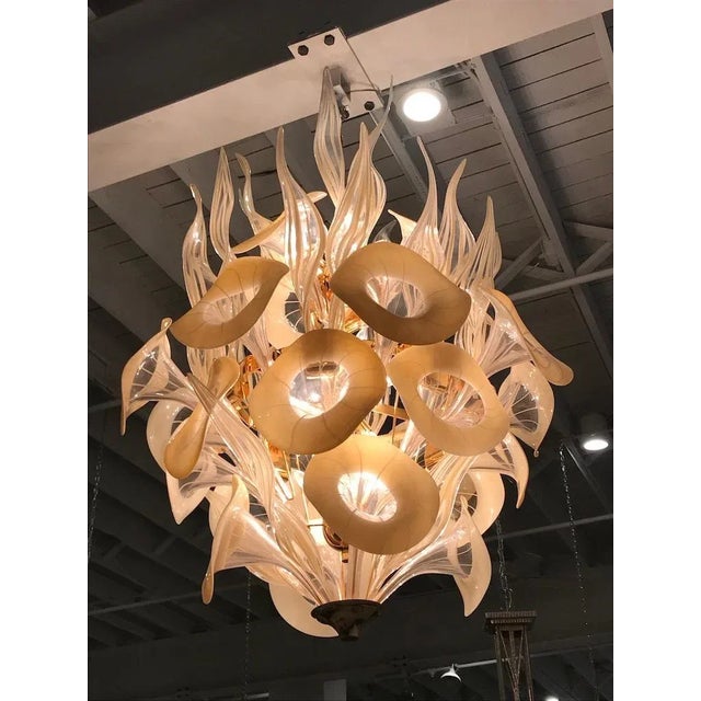 Mid-Century Italian Murano Chandelier For Sale - Image 9 of 13