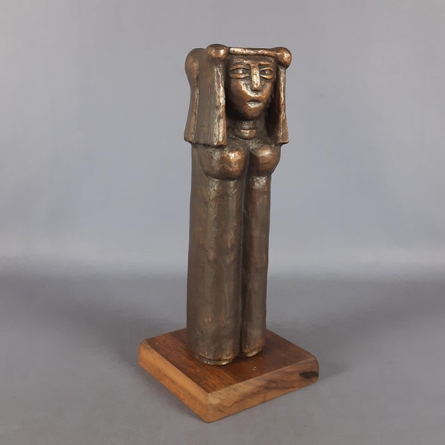 Xante Battaglia, Archaic Figure, 1960s, Bronze on Wood Base For Sale - Image 6 of 13