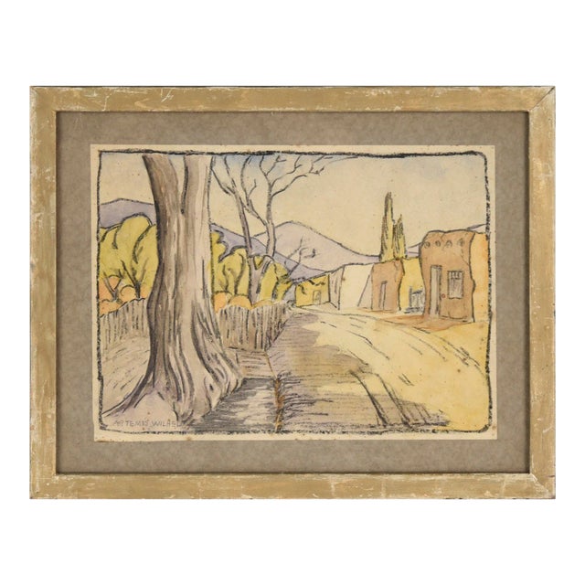 Road at the Edge of Town, Landscape by Artemis Wilhelm For Sale