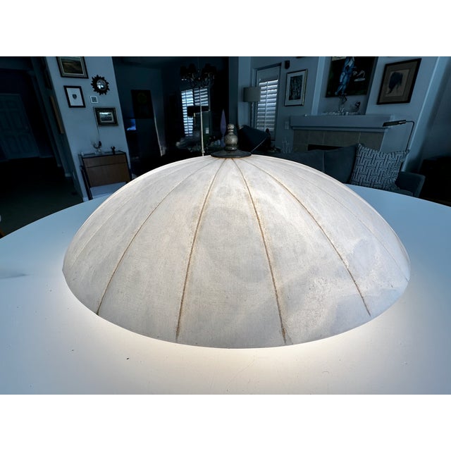 Directoire-Style French Pleated Alabaster Bowl Flush Mount Ceiling Light For Sale - Image 11 of 17