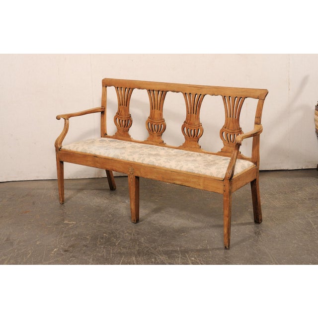 Late 18th C Italian 4-Chair Back Sofa Bench For Sale - Image 4 of 11